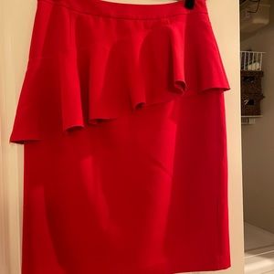Red peplum Halogen skirt.  Size 14